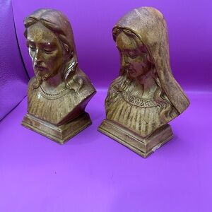 Vintage Brown Bust Statues